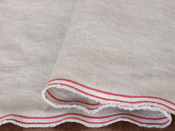 ハンドメイドリネン生地厚手25番手ソフト加工 ナチュラル