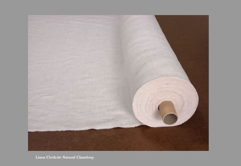 リネン 生地 40番手ナチュラルシャンブレー（クロス幅157cm）（1m単位）