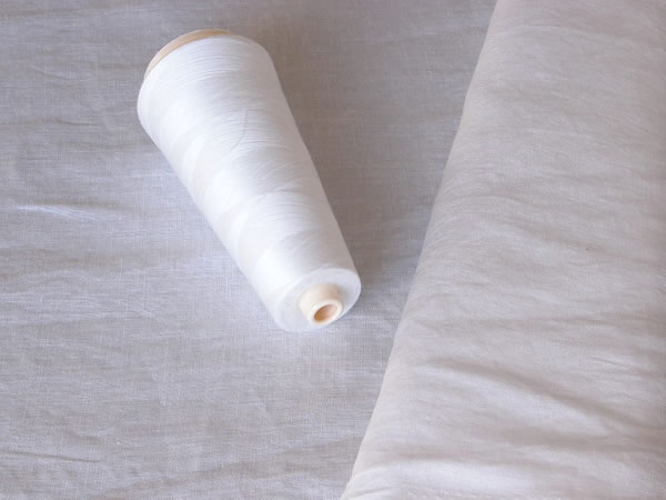 ハンドメイドリネン 生地 ホワイト