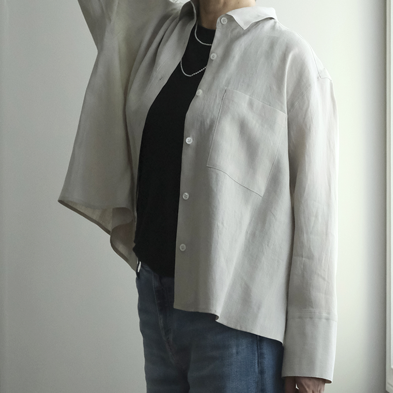 長袖 リネン シャツ ブラウス