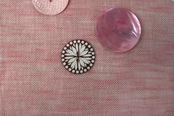 貝ボタン　フラワーブラウン