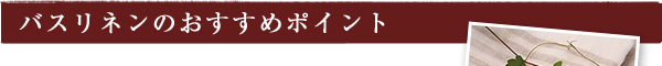 バスリネンのおすすめポイント