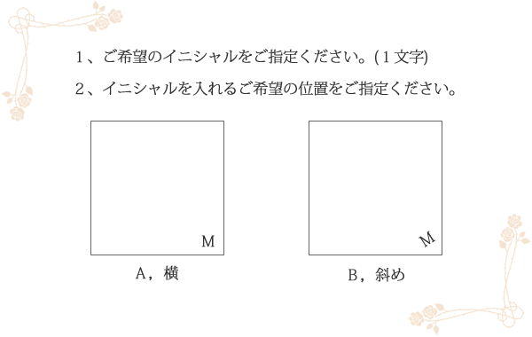 刺しゅうの位置をご指定ください。