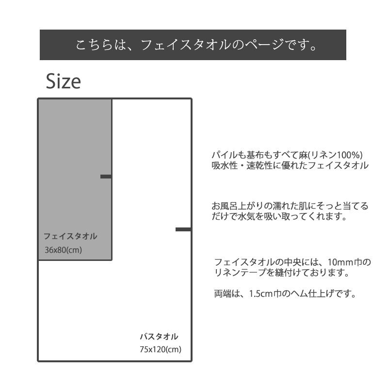 フェイスタオルのサイズ